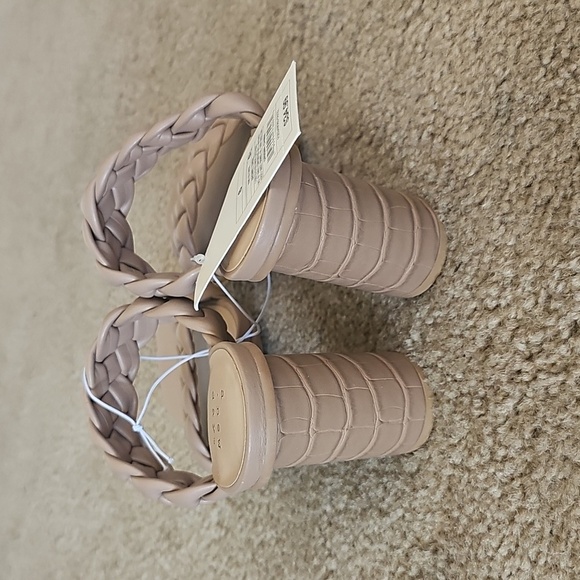 Women's Basil Mule Heels - a New Day Braided Strap Tan Size 6 - Picture 5 of 6